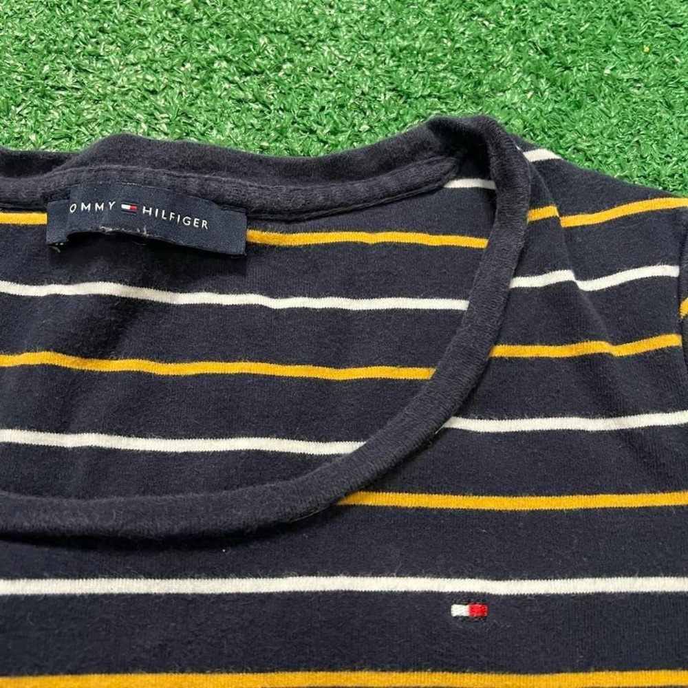 Tommy Hilfiger Blue and White Short Sleeve Tee